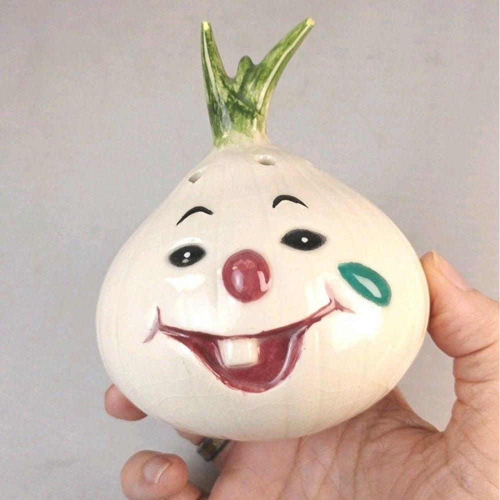 Vintage 1980 Funny Onion Head Refrigerator Baking Soda Holder Air Freshener 4"